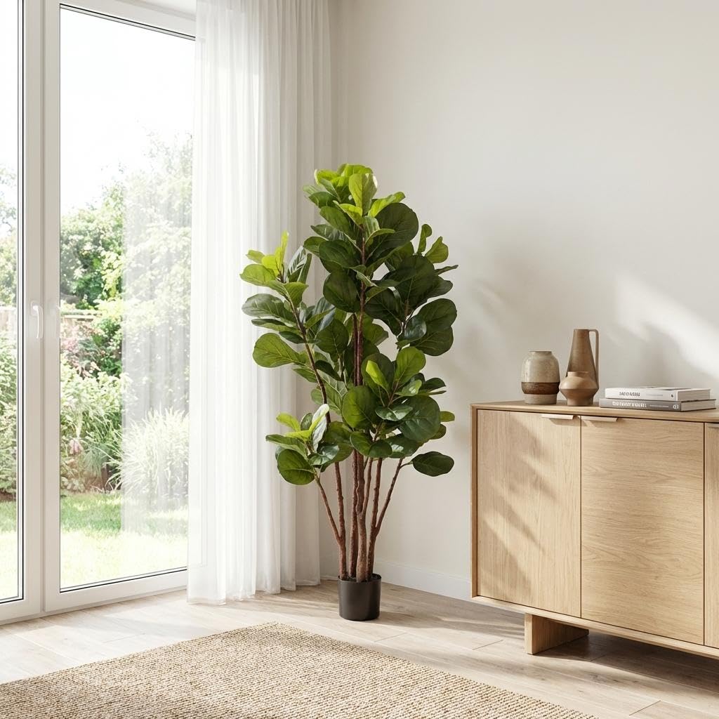 Fiddle Leaf Fig Tree Artificia - Ficus Lyrata Tree 评论和价格
