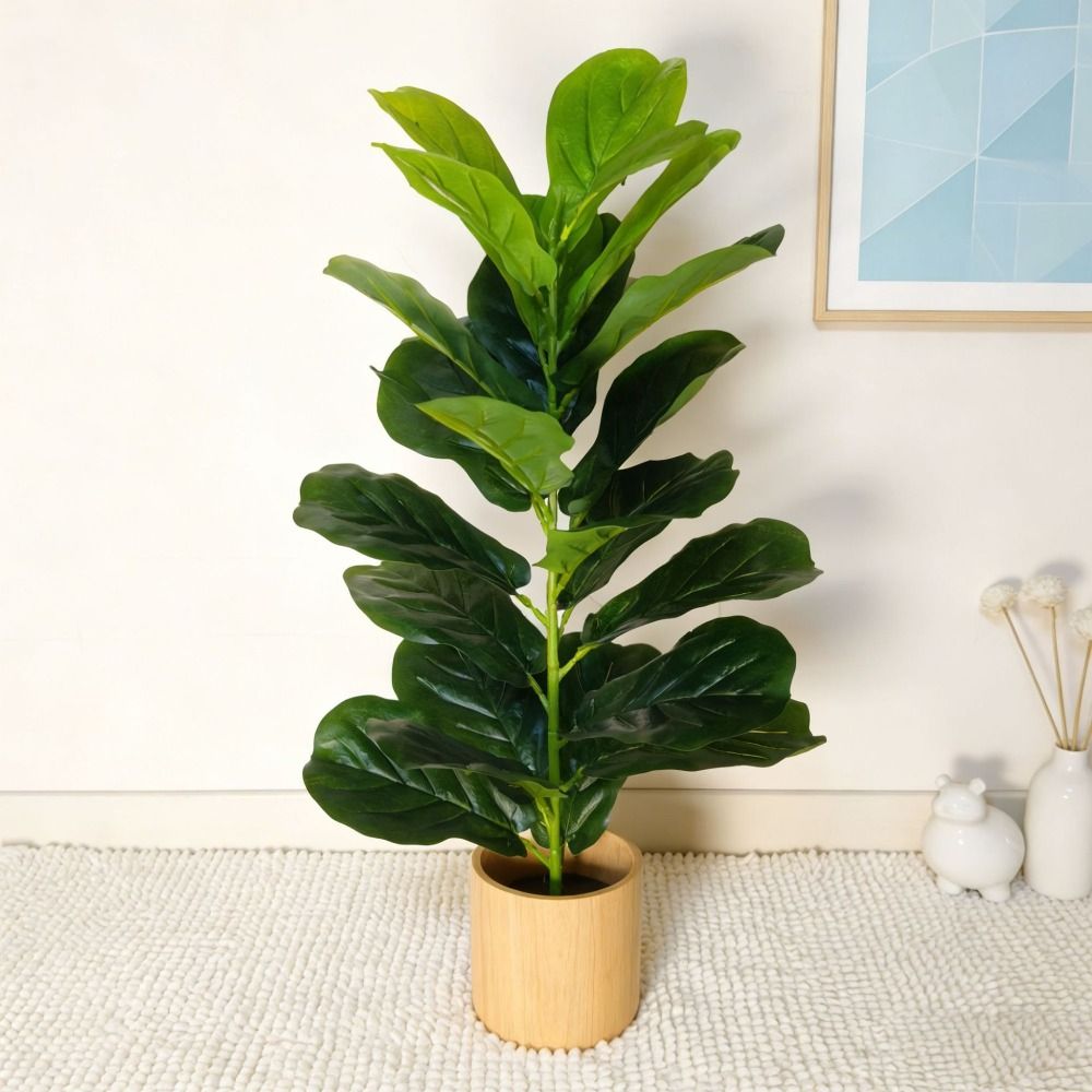 Green Plastic Artificial Ficus - Ficus Lyrata Tree 评论和价格