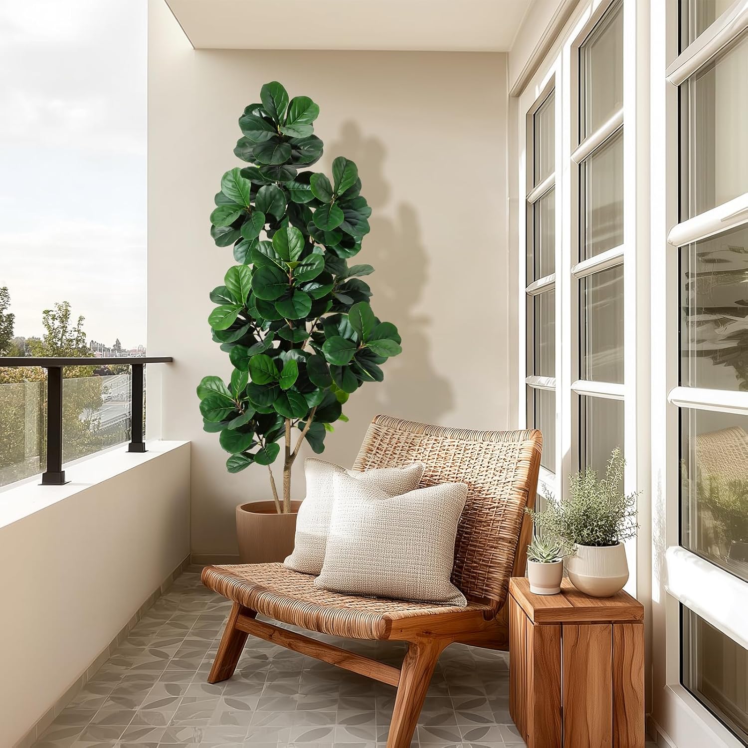 4FT/5FT/6FT/7FT Fiddle Leaf Fi - Ficus Lyrata Tree 评论和价格